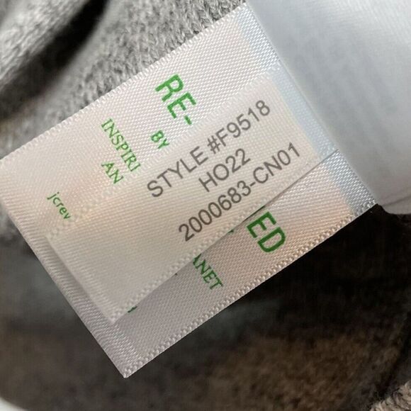 J.CREW Sweater Men Large Raglan Budded Pullover Heather Gray Cotton F9518 - Picture 10 of 10
